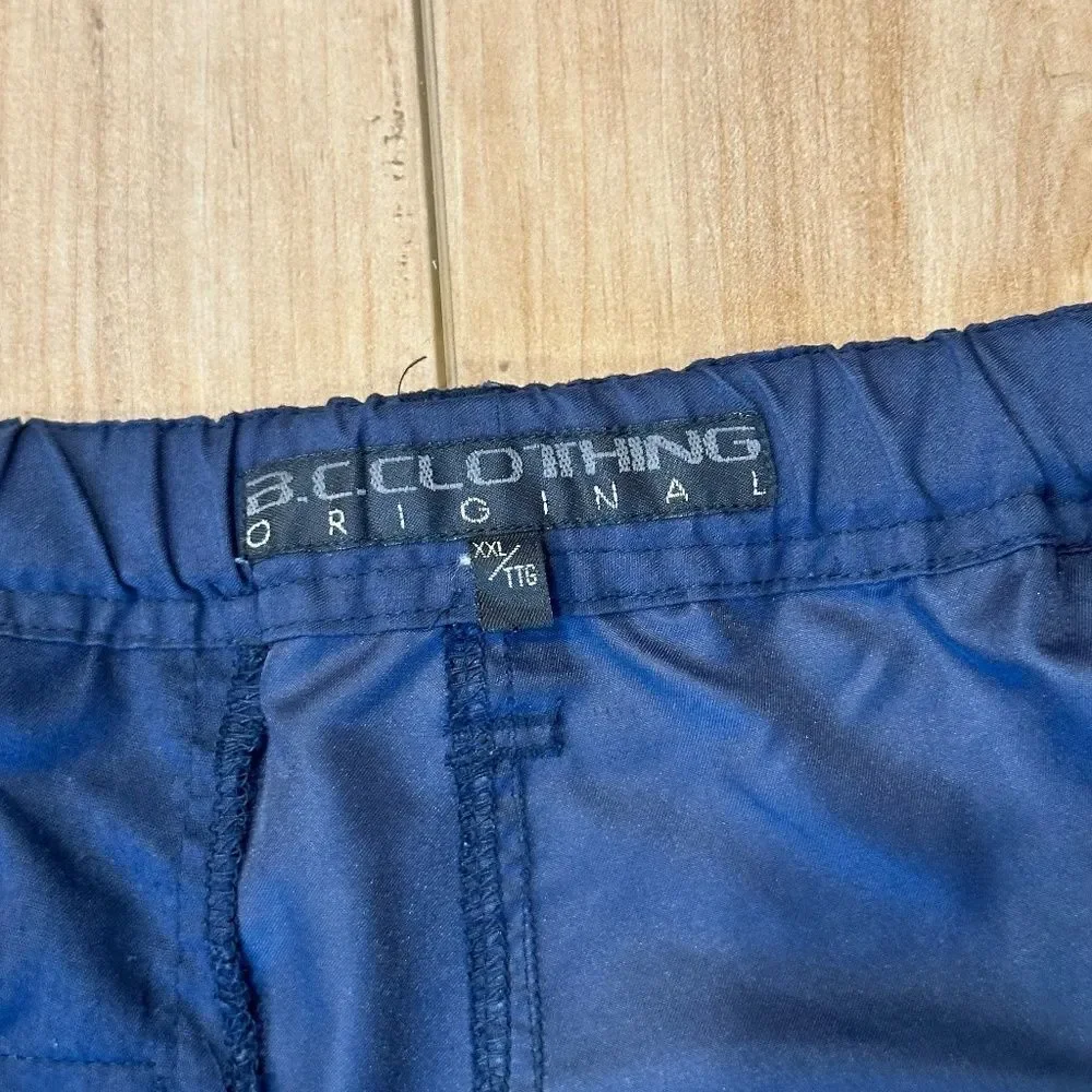 A.C. Clothing Mens Lightweight Cargo Shorts - Elastic Waist Navy Blue XXL